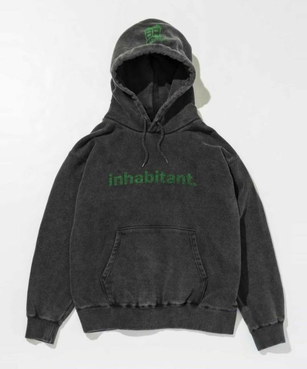 INHABITANT VILLAGERS LOGO HOODIE/パーカー/フーディー/プルオーバー/ロゴインハビタント スノボスノーボード ビッグシルエット スウェット パーカー フーディー HOODIE インハビ 古着仕様 ISM23KT10