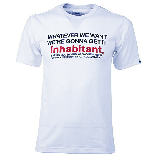 IH132TS32 WT白吸汗速乾消臭素材使用 INHABITANTインハビタントLOGO S/S TEE