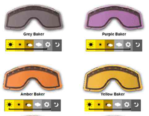 スペアレンズ BAKER LENZAIRBLASTER AIR GOGGLE エアーブラスタ AIR BLASTERGREY BAKER PURPLE BAKER AMBER BAKER YELLOW BAKER