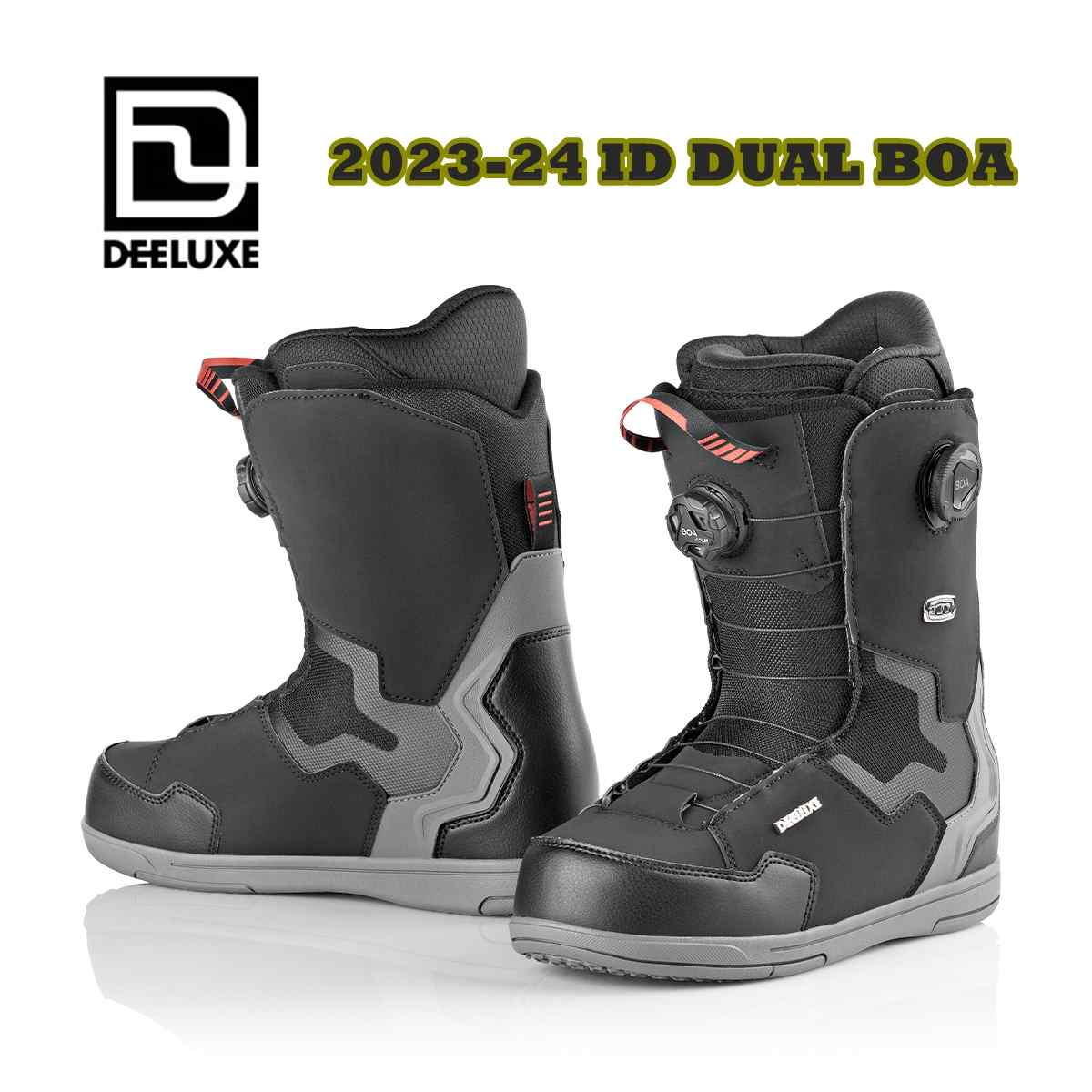 2023-24 ID DUAL BOA DEELUXE SNOWBOARD BOOTS BLACKディーラックス アイディ デュアルボア ブラック国内正規品保証書付サーモインナーライト（熱成型可能）ブーツケースサービス DVD、ステッカーサービス