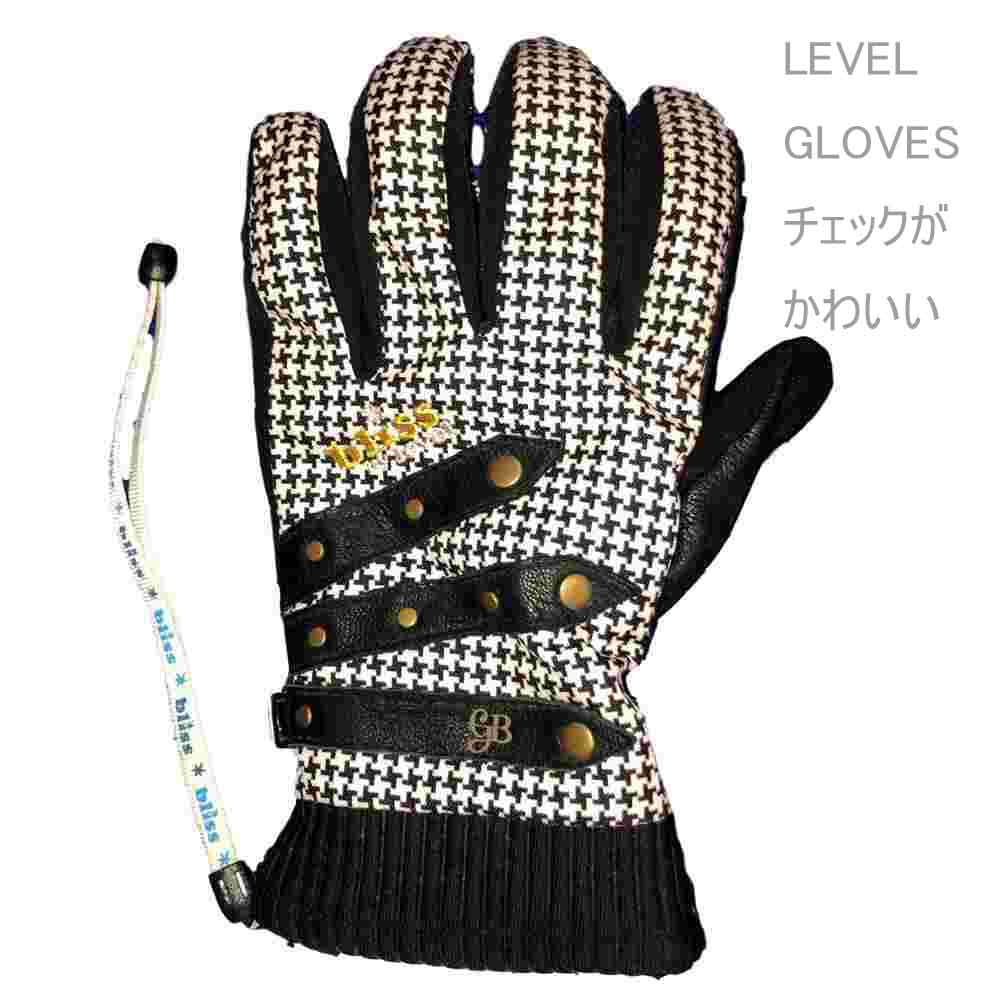 SSサイズ LEVEL GLOVES BLISS GB PIPE GLOVES WHITEホワイト安心の正規品 レベルグローブ パイプグローブ チェックがかわいい