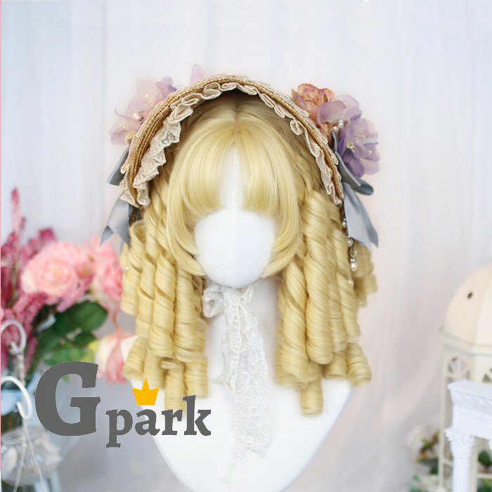 フルウィッグ かつら 金髪 巻き毛 女性 前髪あり 原宿 可愛い キュート ウイッグ wig コスプレ 耐熱ウィッグ 小顔効果抜群 コスチューム ロリータ 文化祭 学園祭 イベント ハロウィン レトロ風 変装 仮装 女装 mm014zbzbm7