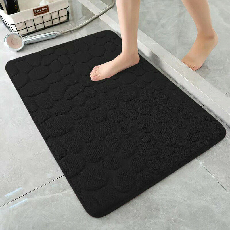 バスマット タオル地 60×90cm 無地 足ふきマット お風呂 小石の形 吸水性抜群 コーラルフリース 可愛い 快適 洗濯可 ホテル 1人暮らし 春 夏 秋 冬 送料無料 sideyou-10029714 SIDE YOU楽天市場店 サンプル画像2