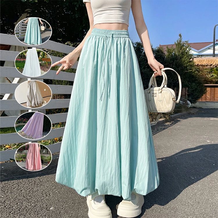 Rakuten - 送料無料 スカート 春夏 ホワイト ロング おしゃれ 白スカート 可愛い ロング丈 レディース プリーツスカート 通勤 ロングスカート 体型カバー Aライン 春 夏 スカート ひざ丈 膝丈 低身長 大きいサイズ スカートミモレ丈