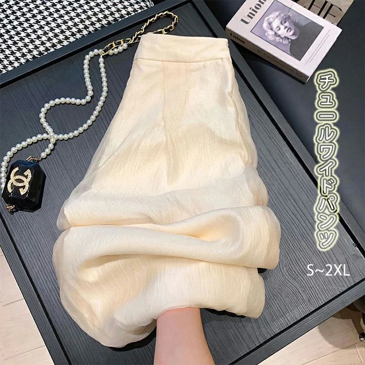 Rakuten - ワイドパンツ チュール レディース ワイド パンツ ロング パンツドレス 無地 ゆったり ハイウエスト ジップアップ 体型カバー 大きいサイズ ボトムス 春 夏 着痩せ 裏地あり おしゃれ 大人 カジュアル 美脚 きれいめ 20代 30代 40代 50代 着回し