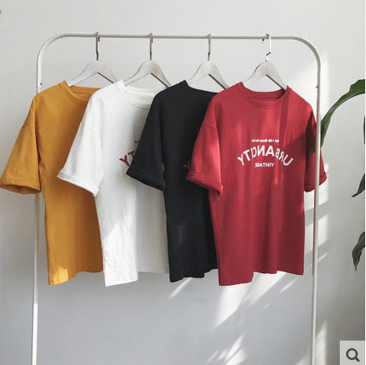 【人気Tシャツ】半袖 シンプル Tシャツ 英字ロゴ A665