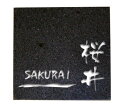 表札 黒御影石表札 30cm角 天然石 お洒落 店舗用 にも 貼付け 大きな オリジナル 御影石 彫刻 二世帯