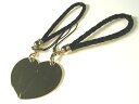 牛革携帯ストラップ ペアハートプレート2個1組