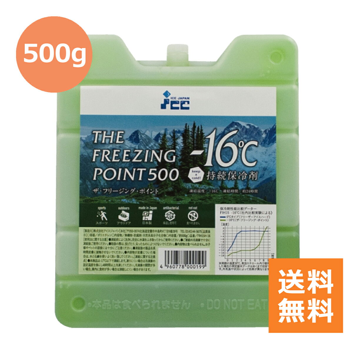 【送料無料】長時間　強力　保冷剤　-16℃　ハードタイプ　500g 　フリージングアイス　The Freezing Point