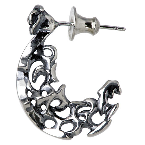 ジゴロウ GIGOR ローズ フープ シルバー ピアス人気 片耳用 薔薇 シルバー925 スターリングシルバー NO-170