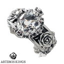 【ポイント5倍!27日まで】 アルテミスキングス ARTEMIS KINGS ローズ シルバー リング ホワイトトパーズ 指輪 7~15号 AKR0063