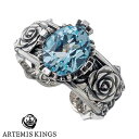 【ポイント5倍!27日まで】 アルテミスキングス ARTEMIS KINGS ローズ シルバー リング ブルートパーズ 指輪 13~23号 AKR0064