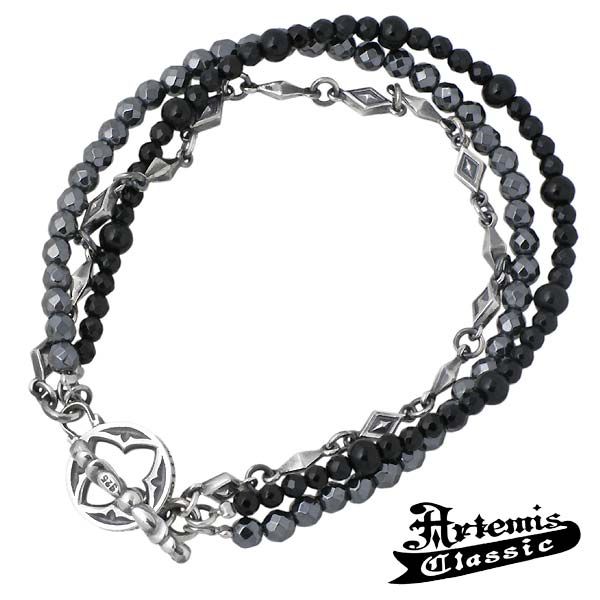 アルテミスクラシック Artemis Classic ピラミッド シルバー ブレスレット アクセサリー メンズ ヘマタイト オニキス シルバー925 スターリン...