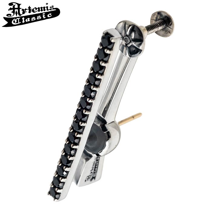 アルテミスクラシック Artemis Classic シルバー ピアス イヤークライマーバー ブラックキュービック 片耳分 ACE0163