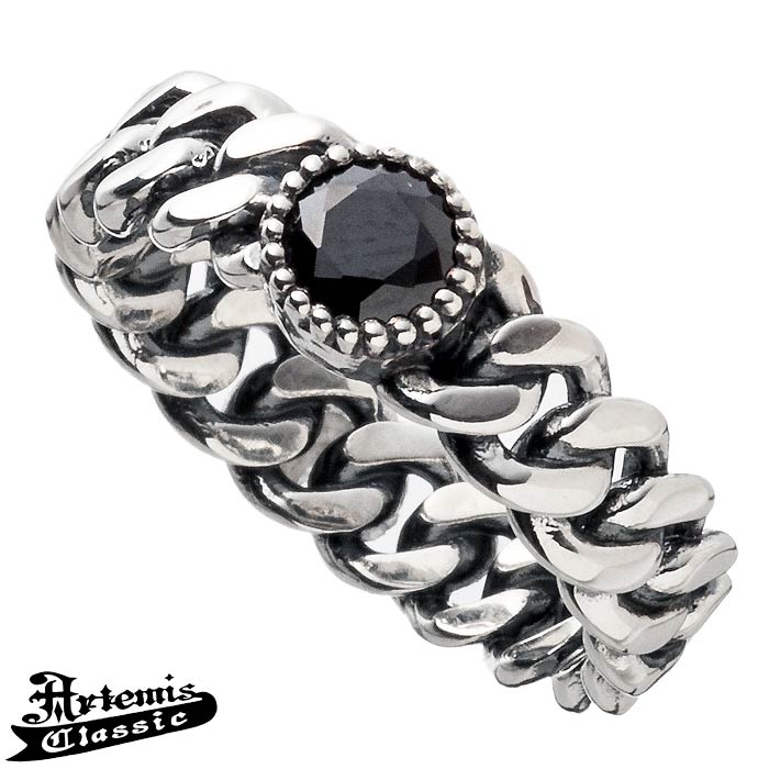 アルテミスクラシック Artemis Classic シルバー リング 指輪 喜平ストーン ブラックキュービック 15号 メンズ ACR0276