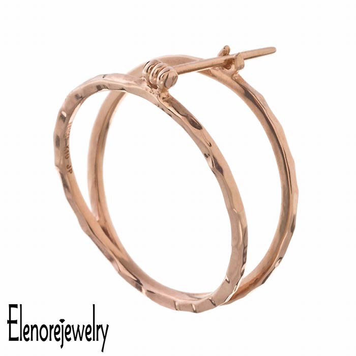 エレノアジュエリー Elenore Jewelry 10K ゴールド ピアス アクセサリー サークル 片耳用 ELE0004