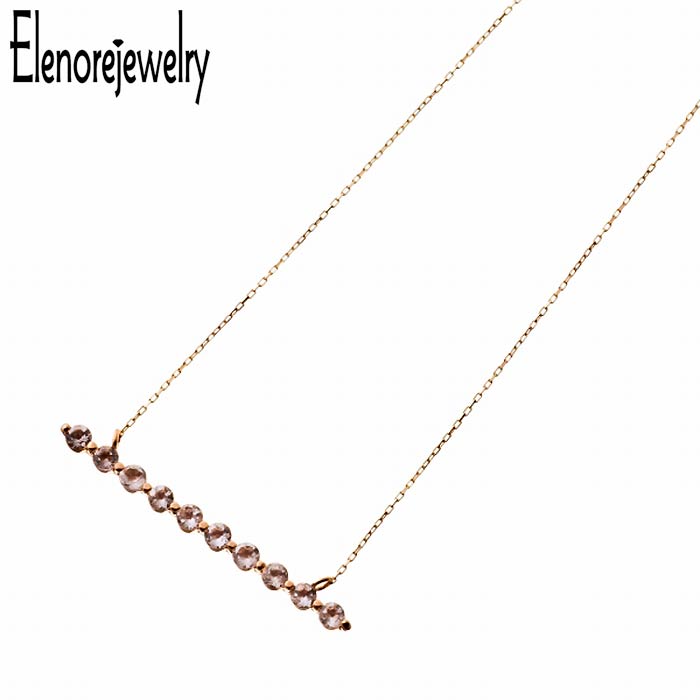 エレノアジュエリー Elenore Jewelry 10K ゴールド ネックレス アクセサリー ホライゾン ホワイトトパーズ ELP0001