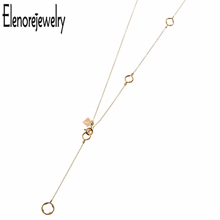 エレノアジュエリー Elenore Jewelry 10K ゴールド ネックレス アクセサリー サークル Y ELP0004