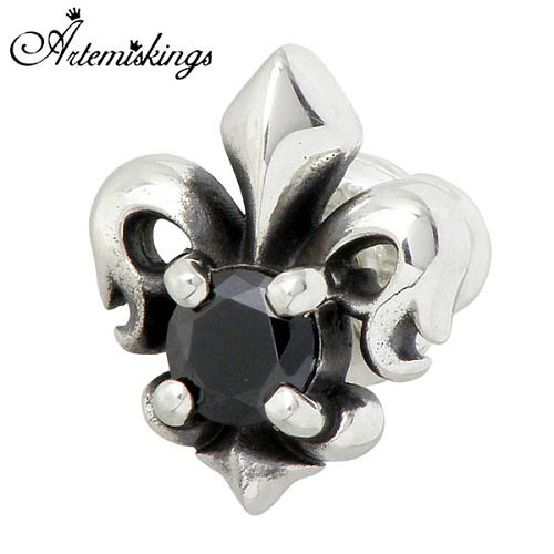 アルテミスキングス ARTEMIS KINGS ストーン リリィ スタッド シルバー ピアス アクセサリー ブラックキュービック 1個売り 片耳用 シルバー925 スターリングシルバー アルテミスクラシック Artemis Classic AKE0043