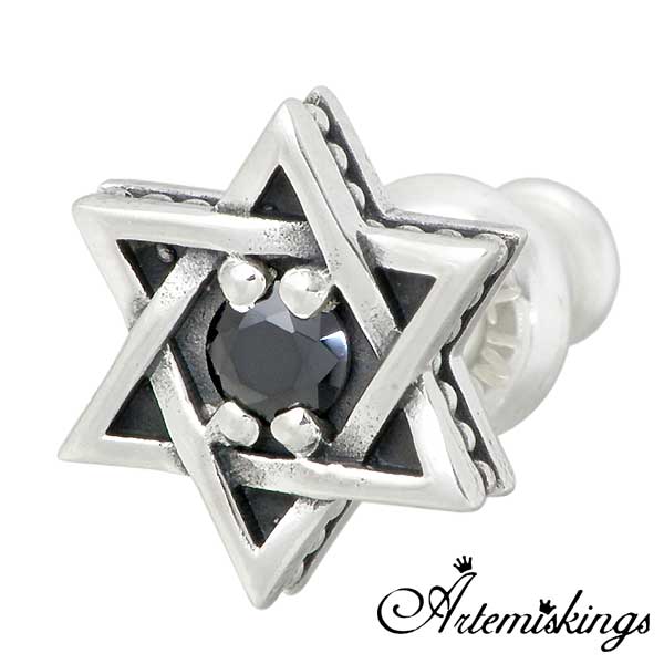 アルテミスキングス ARTEMIS KINGS ヘキサグラム スタッド シルバー ピアス アクセサリー ブラックキュービック 1個売り シルバー925 スターリングシルバー アルテミスクラシック Artemis Classic AKE0072