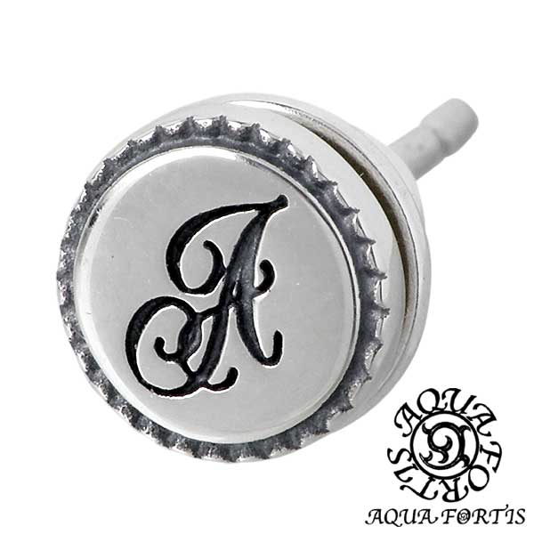 アクアフォーティス AQUA FORTIS イニシャル シルバー ピアス アクセサリー アルファベット スタッドタイプ 1個売り 片耳用 シルバー925 スター...