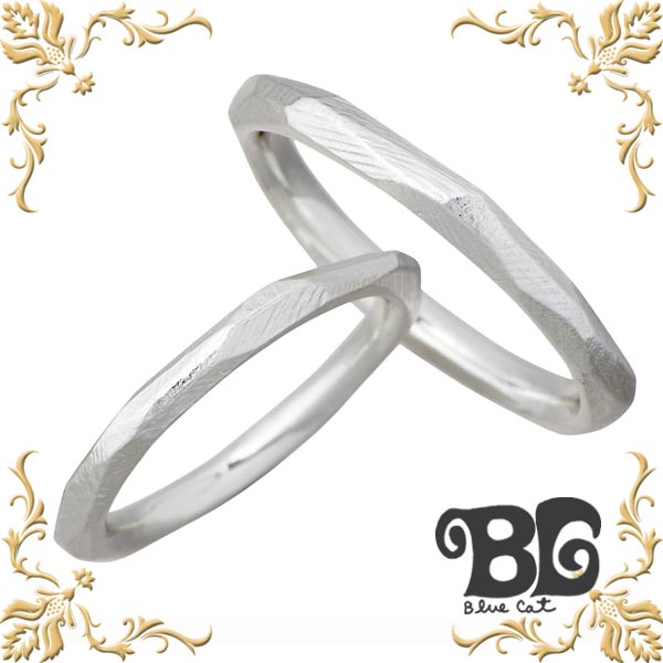 ブルーキャット Blue Cat デザイン シルバー ペア リング メンズ レディース ペアアクセサリー ツヤ消し 指輪 アクセサリー 15〜21号 9〜15号...