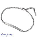 【ポイント3倍!18日限り 】 クロストゥーミー close to me ステンレス ブレスレット アクセサリー ダイヤモンド メンズ メッセージ 金属アレルギー対応 SBR11-013