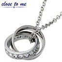 クロストゥーミー close to me ダブルリング型メッセージシルバーネックレス アクセサリー スワロフスキーペンダントトップ アクセサリー シルバー925...