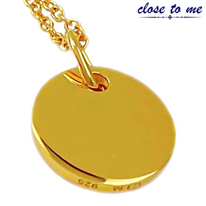 【ポイント10倍！ 4月10日まで】 クロストゥーミー close to me シルバー ペアネックレス 刻印無料 ペアアクセサリー ペアセット 2本セット サークル コイン ゴールドコーティング K23RGP プレゼント シンプル ブランド SN13-227-228-P