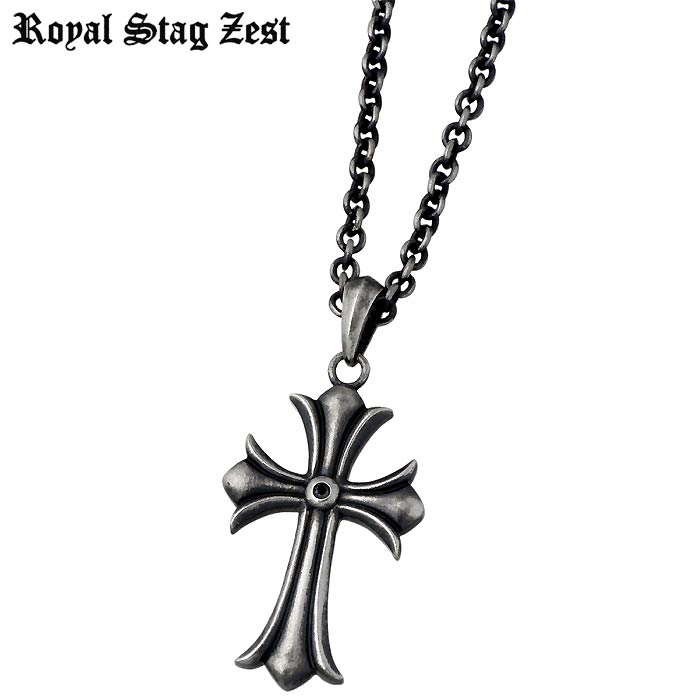 ロイヤルスタッグゼスト Royal Stag Zest シルバー ネックレス アクセサリー ブラックダイヤモンド クロス メンズ 十字架 SN25-031