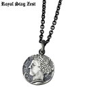 【ポイント5倍!27日まで】 ロイヤルスタッグゼスト Royal Stag Zest シルバー ネックレス アクセサリー ブラックダイヤモンド コイン メンズ SN25-034