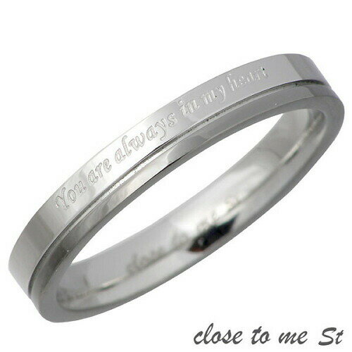 クロストゥーミー close to me メッセージ ステンレス リング 金属アレルギー対応 15〜21号 メンズ ブラック 指輪 アクセサリー アレルギーフリ...