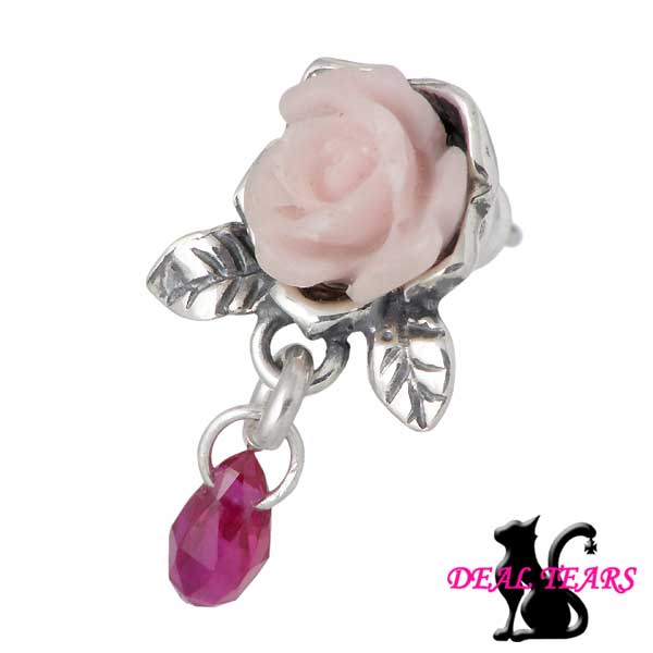 ディールティアーズ DEAL TEARS ティアーズ ガーデン シルバー ピアス アクセサリー ローズ ストーン 1個売り 片耳用 シルバー925 スターリング...