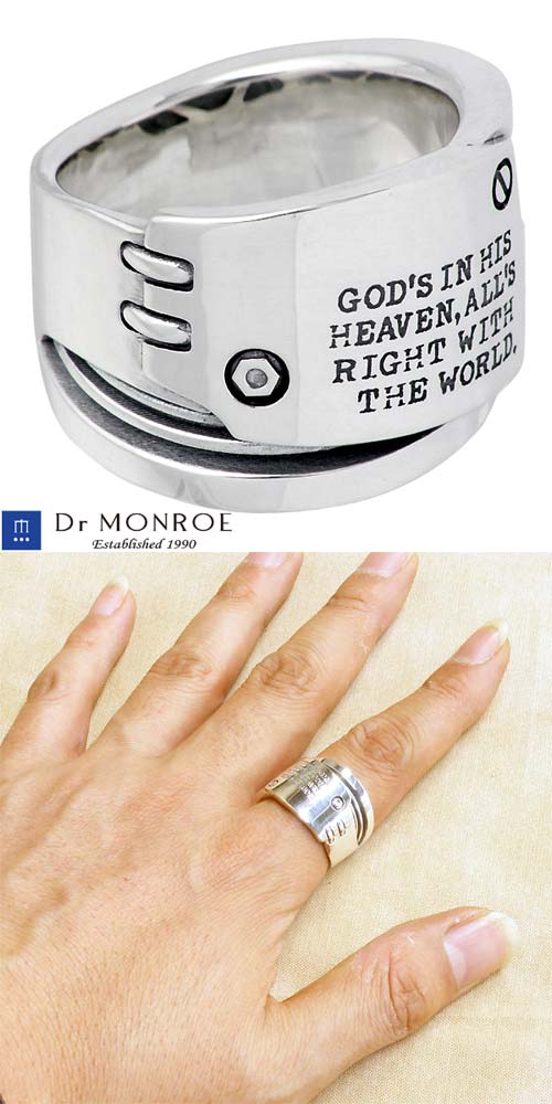ドクターモンロー Dr MONROE シルバー リング メンズ メッセージ 指輪 アクセサリ...