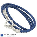 【ポイント10倍!スーパーSALE】 ドクターモンロー Dr MONROE レザー ブレスレット アクセサリー ブルー シルバー925 スターリングシルバー RE-17-SV-BL