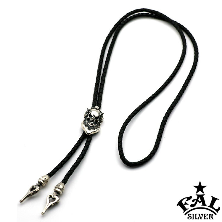エフエーエル F.A.L FAL レザー ループタイ スウィル ループ タイ レザー ブラック メンズ スカル ピエロ ボロータイ シルバー925 アクセサリー...