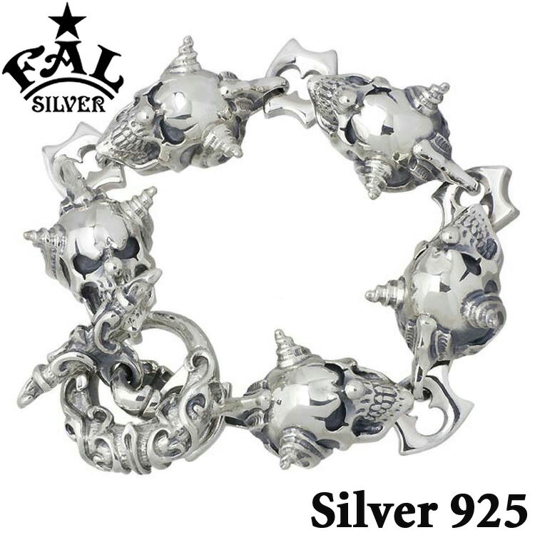 エフエーエル F.A.L FAL ラージスウィル シルバー ブレスレット アクセサリー スカル メンズ ドクロ 髑髏 シルバー925 スターリングシルバー FA...