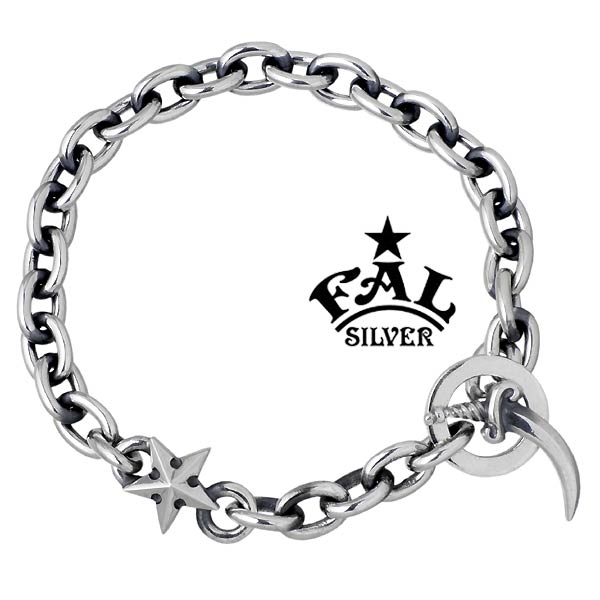 エフエーエル F.A.L FAL ゴシック スター ワンポイント チェーン シルバー ブレスレット アクセサリー メンズ レディース FA-B-0049