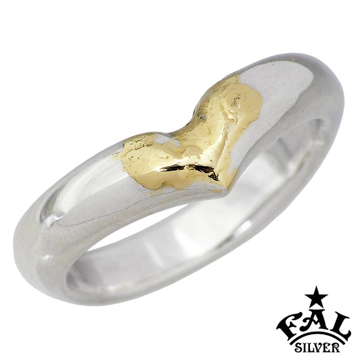 【ポイント5倍！30日まで！】 エフエーエル F.A.L FAL K18 メルティング シンプリズム ハート シルバー リング 指輪 アクセサリー メンズ 1号～32号 FA-R-0128