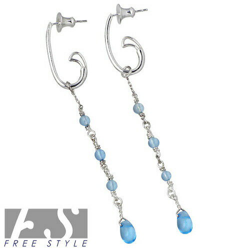 フリースタイル FREE STYLE ブルートパーズ チャーム シルバー ピアス アクセサリー スタッドタイプ 2個売り 両耳用 シルバー925 スターリングシ...