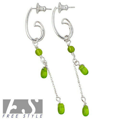 フリースタイル FREE STYLE ペリドット チャーム シルバー ピアス アクセサリー スタッドタイプ 2個売り 両耳用 シルバー925 スターリングシルバ...