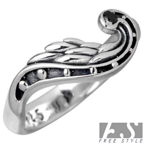 フリースタイル FREE STYLE ブラック キュービックウィング シルバー リング メンズ 15〜21号 指輪 アクセサリー BK CZ シルバー925 ス...