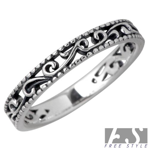 楽天LIFE ＆ JEWELRY シーズ ロッソ【ポイント5倍！ブラックフライデー！】 フリースタイル FREE STYLE リング 指輪 レディース アラベスク メンズ シルバー ジュエリー BK 925 スターリングシルバー FSR-893B