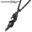 【ポイント10倍 マラソン期間中 】 ジゴロウ GIGOR x VANNESS ネックレス レディース シルバー ジュエリー イリネス ハート ブラックチタン ...