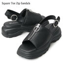 glabella Ox T_ Y C  ubN   XChT_ WbvT_ T_ X|[cT_ X|T XNGAgD  V[Y SQUARE TOE ZIP SANDALS glbt-291