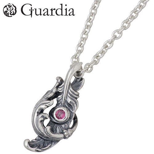 ガルディア Guardia Musa 羽X唐草 シルバー ネックレス アクセサリー チェーン付き ロードライトガーネット シルバー925 スターリングシルバー ...