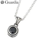 【ポイント5倍!27日まで】 ガルディア Guardia Aster 一粒石 スモール シルバー ネックレス アクセサリー チェーン付き ブラックキュービック ...