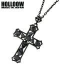 【ポイント3倍!18日限り 】 ホロウ HOLLOOW ラプソディー シルバー ネックレス アクセサリー チェーン付き ブラックコーティング スカル ドクロ 髑...