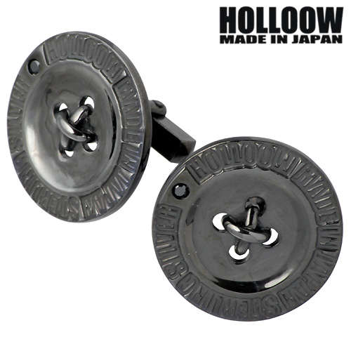 ホロウ HOLLOOW ロゴ シルバーカフス キュービック カラーコーティング ボタン シルバー925 スターリングシルバー KHP-130