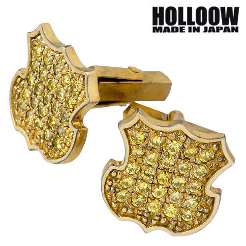 ホロウ HOLLOOW エンブレム シルバー カフス キュービック カラーコーティング シルバー925 スターリングシルバー KHP-131